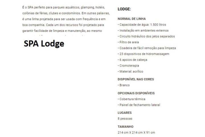 Lodge Especificações