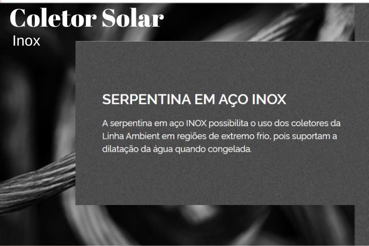 Coletor Solar - Linha Ambient 2